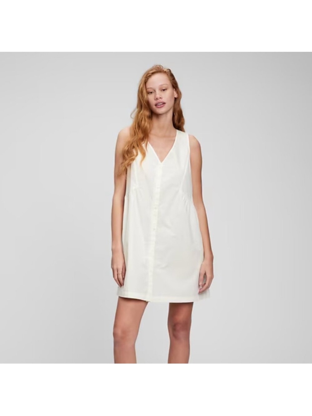 Gap V-neck Cotton Dress - Large - White (USED)